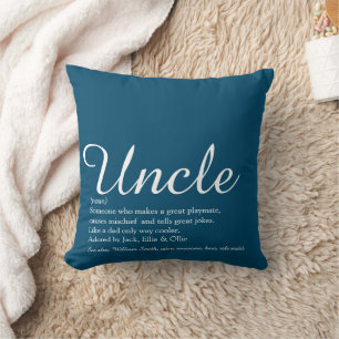 Coussin Écriture moderne élégante de citation cool Oncle