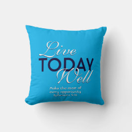 Coussin Écriture Motivationnelle LIVE AUJOURD'HUI BIEN Cya
