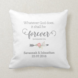 Coussin Écriture rustique Christian Art Mariage Cadeau