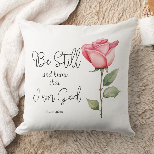 Coussin Écriture Soyez toujours et Sachez que je suis Dieu (Couverture)