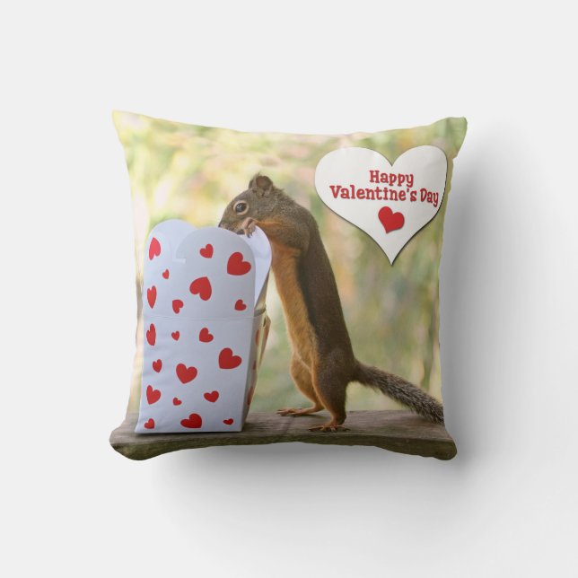 Coussin Écureuil de jour de Valentines (Recto)