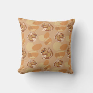 Coussin écureuil et noix motifs