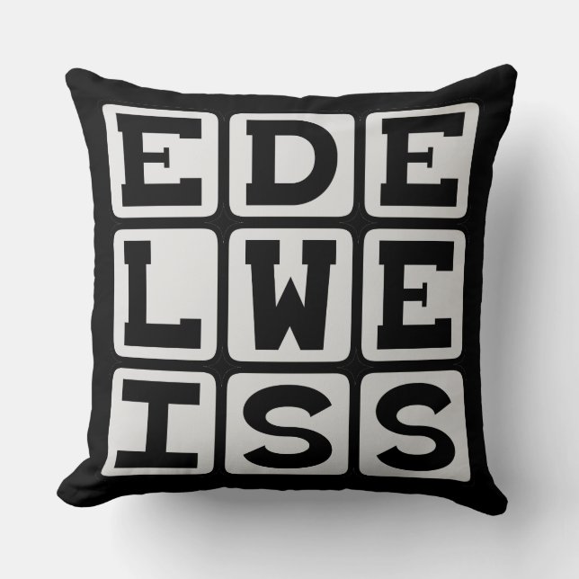 Coussin Edelweiss, Fleur blanche (Recto)