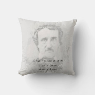Coussin Edgar Allan Poe Poet auteur Dream dans un rêve