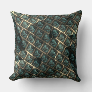 Coussin Effet de brique gris bleu, sous tache foncée en li