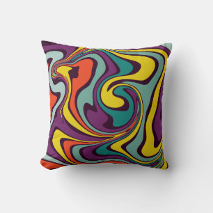 Coussin Effet de marbrage de peinture liquide Conflit déco