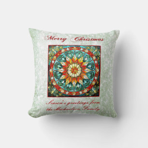 Coussin Effet de Parties scintillant verte verre tendu Flo