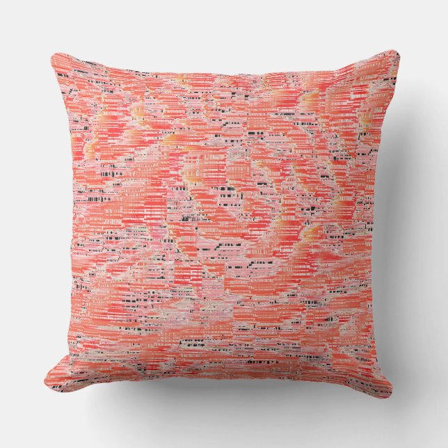 Coussin Effet mosaïque saumon étroit et pêche (Recto)