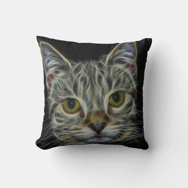 Coussin Éffrayant Chat Feline Soul Esprit animal Jeu d'ore (Recto)