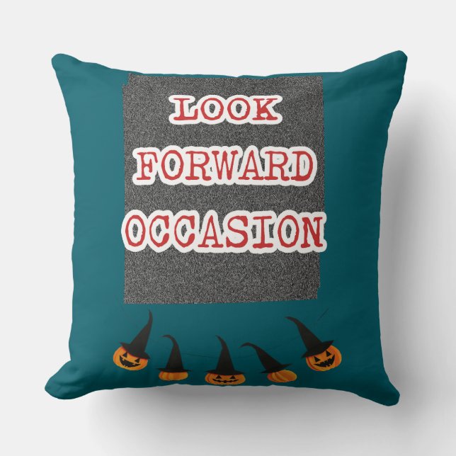 Coussin 🎃 Éffrayant Chic : "Regarde l'Occasion d'Avenir"  (Recto)