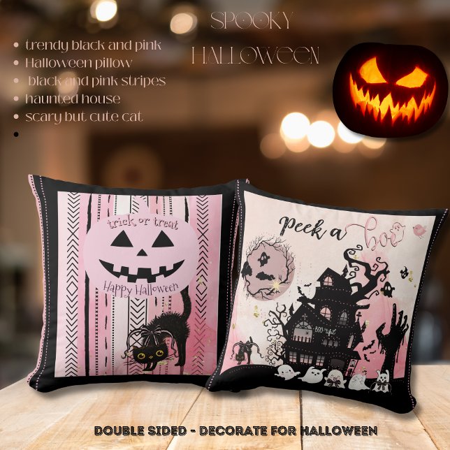 coussin Éffrayant d'Halloween (Peek a Boo Spooky-Cute Halloween Pillow)