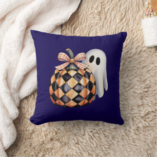 Coussin Éffrayant Ghost Peek Halloween T-Shirt, Checkere
