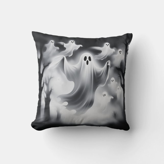 Coussin Éffrayant Ghosts Graveyard Custom (Recto)