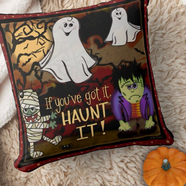 Coussin Éffrayant Monster Fun Mummy Cute Ghosts Halloween (Créateur téléchargé)