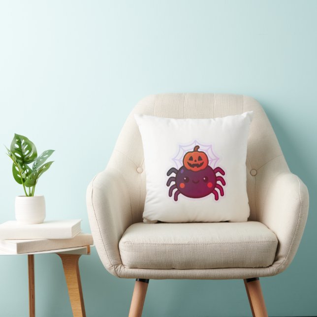 Coussin Éffrayante mignonne Kawaii Araignée d'Halloween (Chaise)