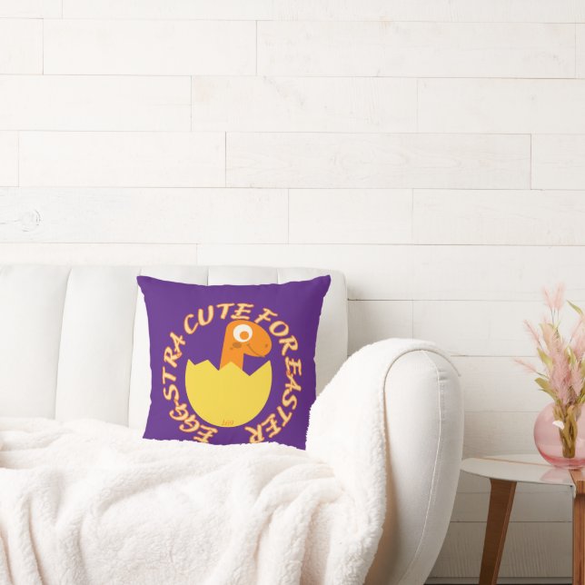 Coussin EGGSTRA CUTE POUR PÂQUES drôle cadeau de dino de P (Canapé)