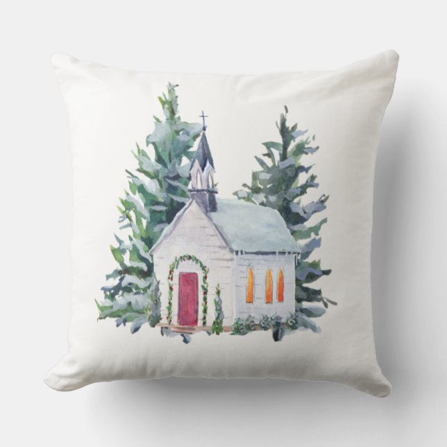 Coussin Église de Noël des agriculteurs (Recto)