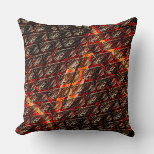Coussin Égratignure Brown colorée, grille couleur feu ou b
