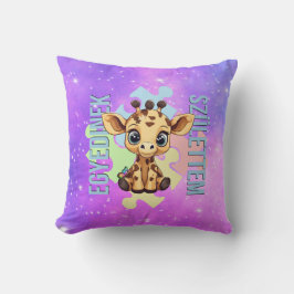 Coussin Egyedinek születtem – kedves zsiráfos design