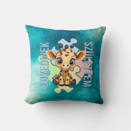 Coussin Egyedinek születtem – kedves zsiráfos design