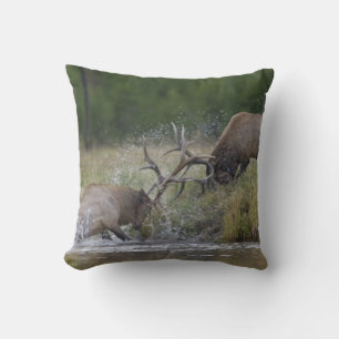 Coussin Élans mâles se battant, Parc national de Yellowsto
