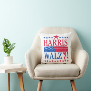 Coussin Élection de vintage Harris et Walz 2024