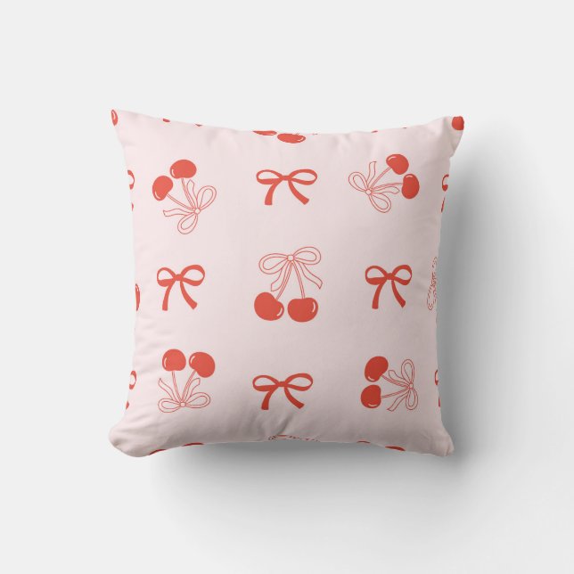 Coussin Élégance Cherry Bow (Recto)