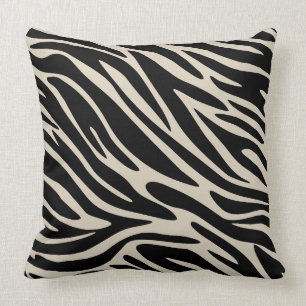 Coussin Élégance classique Noir et Tan Zebra Imprimer gran
