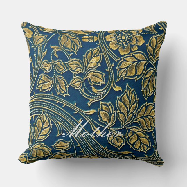 Coussin Élégance de la floraison dorée (Recto)