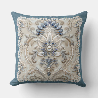 Coussin Elégance de perle : Jeu de Motif brodé en cristal