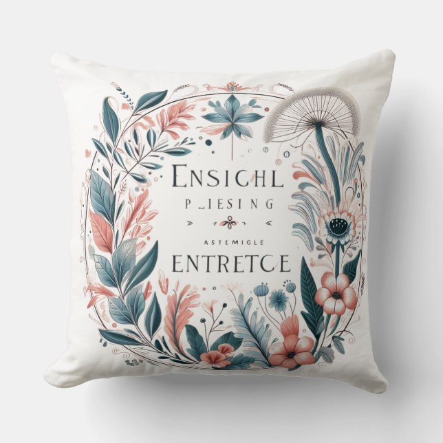 Coussin Élégance florale enchantée (Recto)