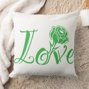 Coussin Élégance florale : l'amour illustré avec une rose