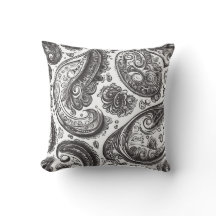 Élégance noir et blanc Paisley