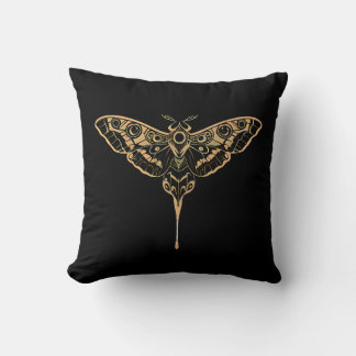 Coussin Élégance Noire Noir & Or