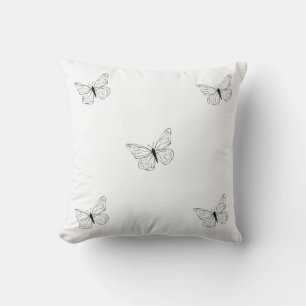 Coussin Élégance 🖼️ papillon monochrome - Lance Carré