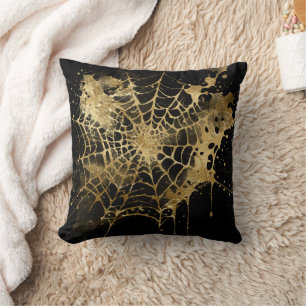 Coussin Élégance Spiderweb Déplaisant Beau Gold Cobweb