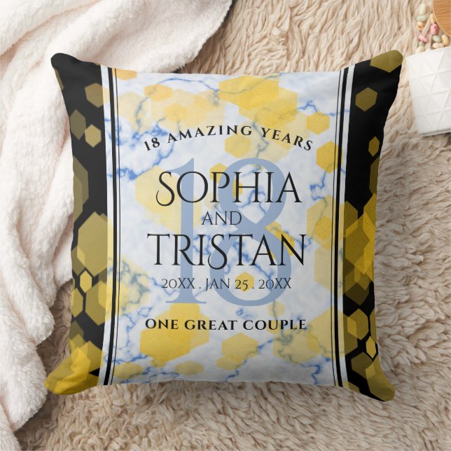 Coussin Élégant 18ème anniversaire de Mariage de porcelain (Couverture)