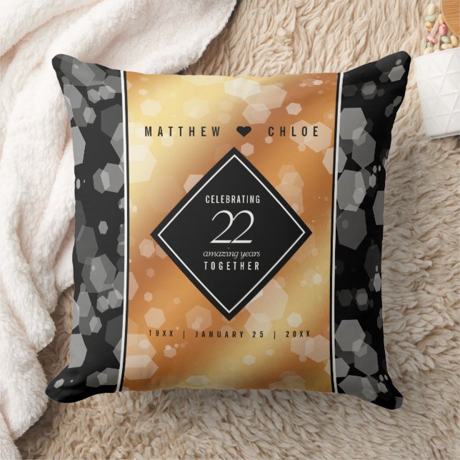Coussin Élégant 22e anniversaire de Mariage de cuivre (Couverture)