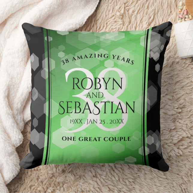 Coussin Élégant 38e anniversaire du Mariage Emeraude (Couverture)