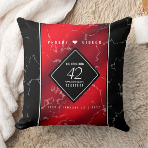 Coussin Élégant 42e anniversaire du Mariage Jasper
