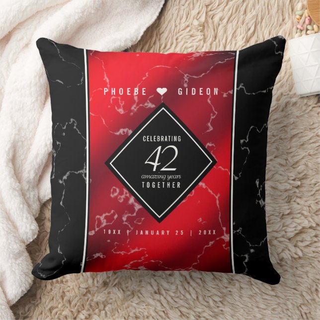 Coussin Élégant 42e anniversaire du Mariage Jasper (Couverture)