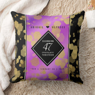 Coussin Élégant 47e Anniversaire de Mariage Améthyste