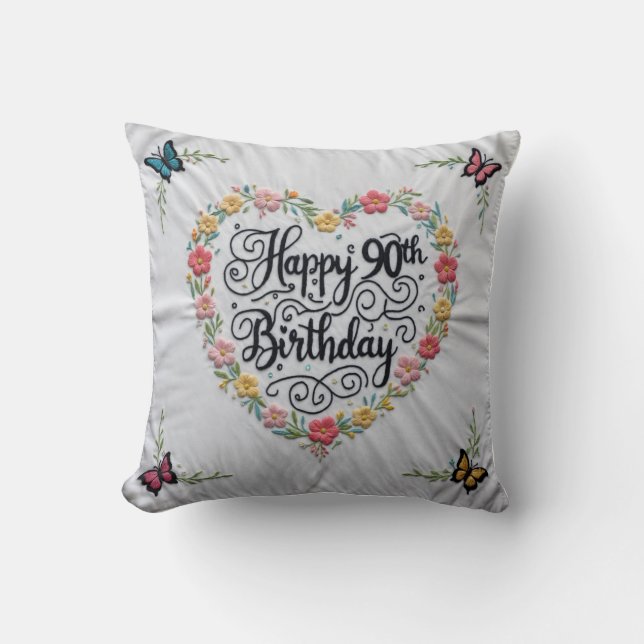 Coussin Elégant 90e Anniversaire Jeu d'Oreiller : Un Trib  (Recto)