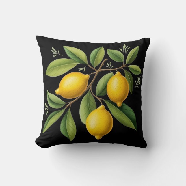 Coussin Élégant Amalfi Lemons sur une branche (Recto)