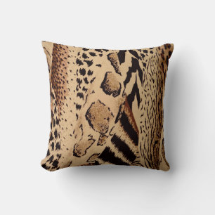 Coussin Élégant animal Cheetah Zebra Empreinte de léopard 