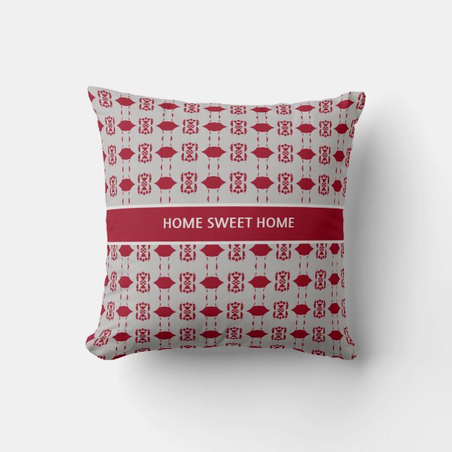 Coussin Elégant Argent et Motif Bourgogne (Recto)