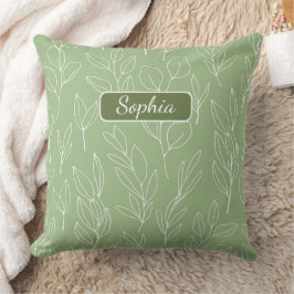 Coussin Elégant Art de forme verte bio pour cadeaux