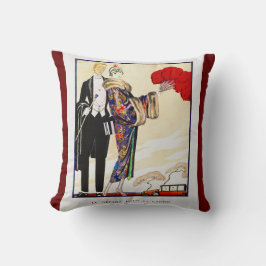Coussin Elégant Art Déco Vintage