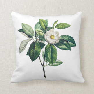 Coussin élégant avec les illustrations botaniques