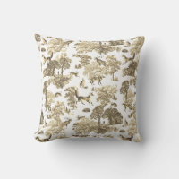 Elégant Beige Blanc Fox lapin Laine Toile